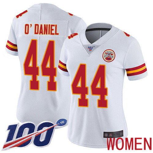 Women Kansas City Chiefs #44 ODaniel Dorian White Vapor Untouchable Limited Player 100th Season Nike NFL Jersey